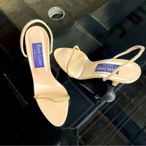 Purple Label Ralph Lauren Gold Women's Sandals ( Size 6)